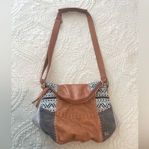 The Sak Denim Patchwork Leather Purse